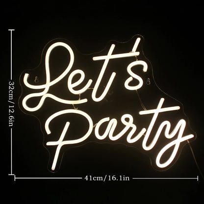Let's Party 5V USB LED Neon Sign - Budget Friendly
