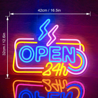 24 Hours Open 5V USB LED Neon Sign - Budget Friendly