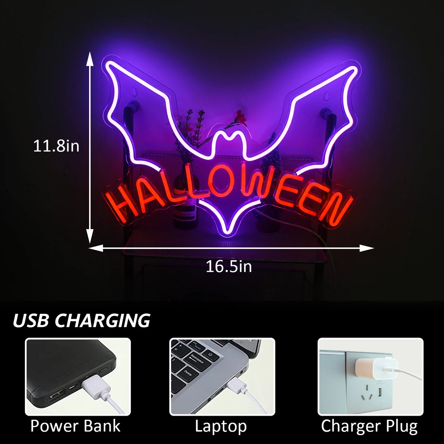 Halloween 5V USB LED Neon Sign - Budget Friendly