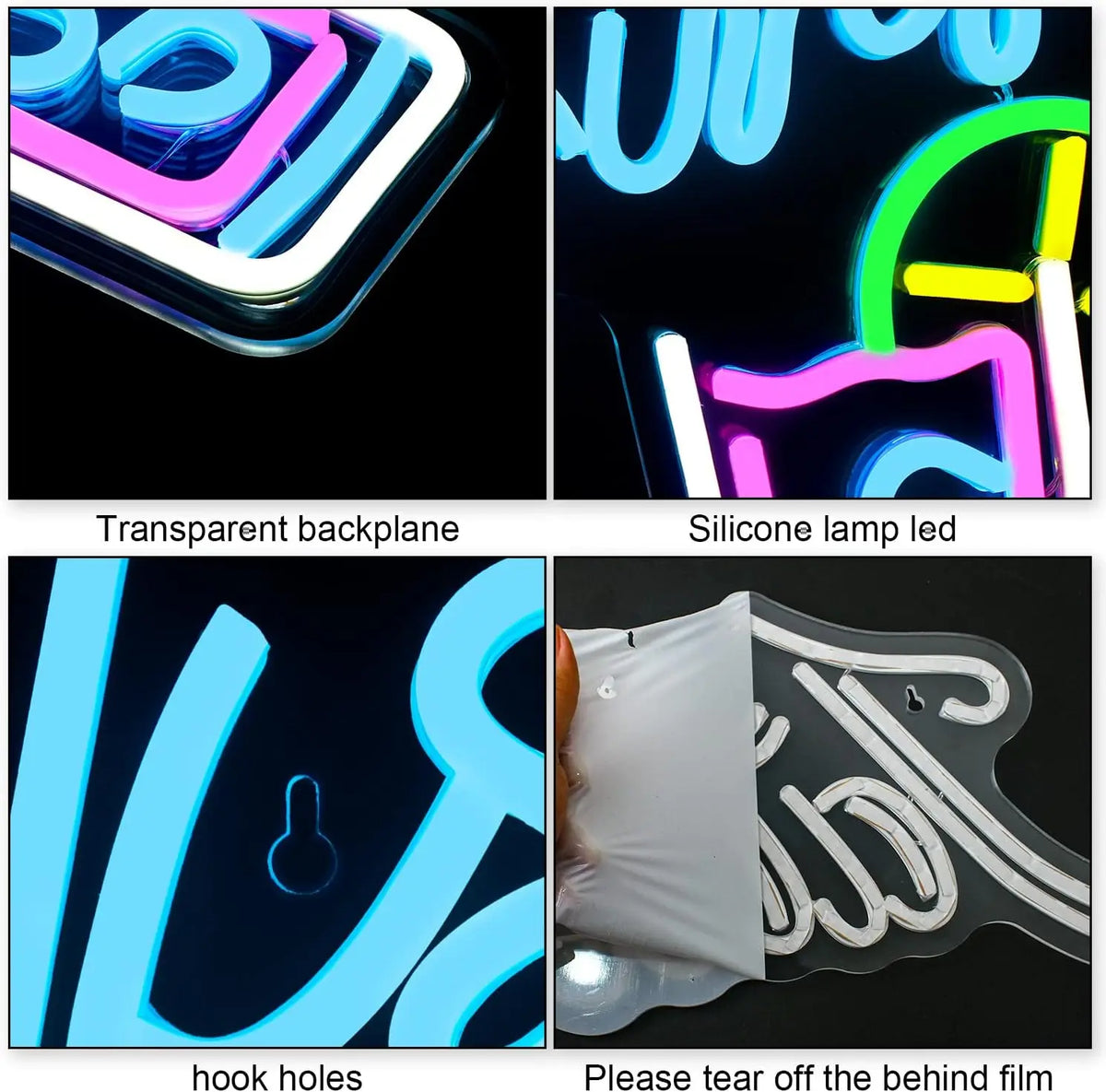 drinks – Glas met rietje en citrusschijfje – LED-neonreclame (5 V USB)