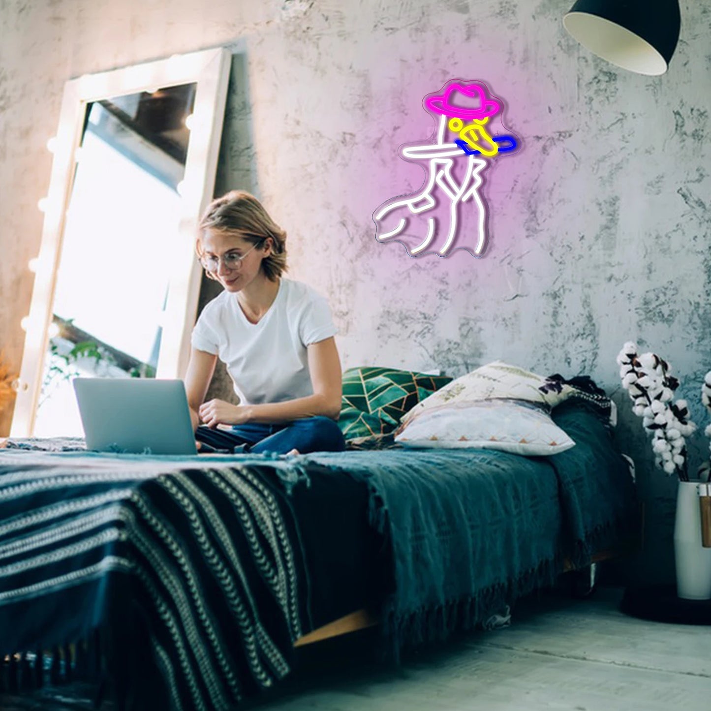 Cowboy Duck 5V USB LED Neon Sign - Budget Friendly