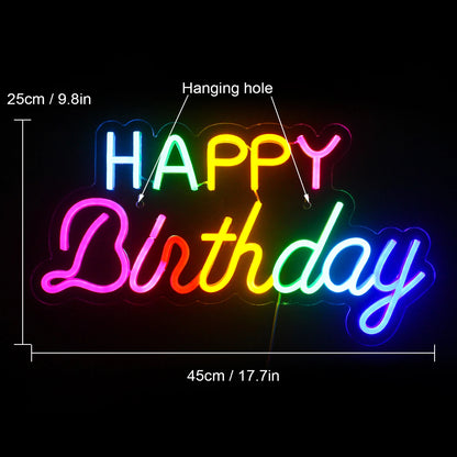 Happy Birthday 5V USB LED Neon Sign - Budget Friendly