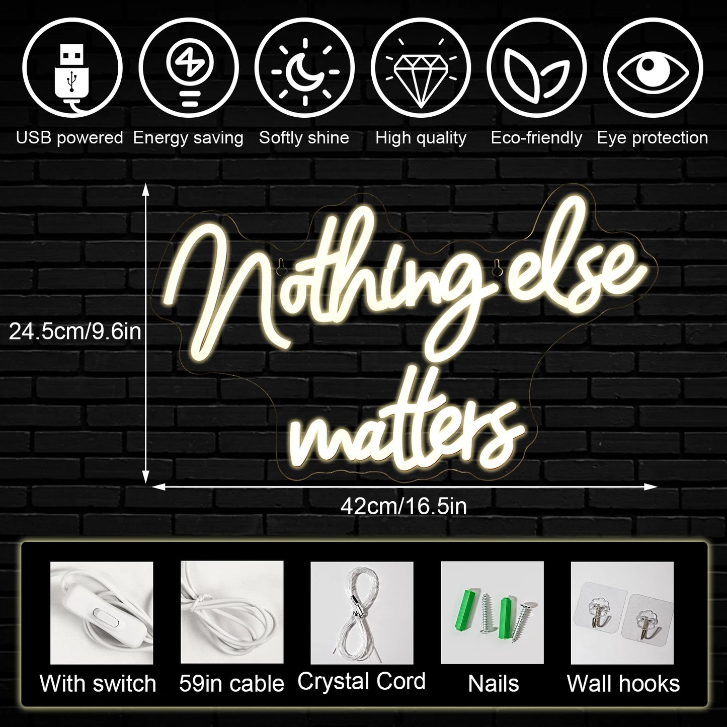 Nothing Else Matters 5V USB LED Neon Sign - Budget Friendly