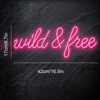 Wild & Free 5V USB LED Neon Sign - Budget Friendly