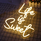 Life is Sweet 5V USB LED Neon Sign - Budget Friendly