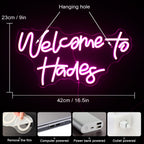 Welcome to Hades 5V USB LED Neon Sign - Budget Friendly