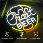 Craft BEER – Bierglas met ronde rand – LED-neonreclame (5 V USB)