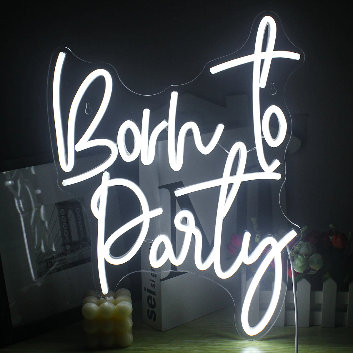 Born to Party 5V USB LED Neon Sign - Budget Friendly