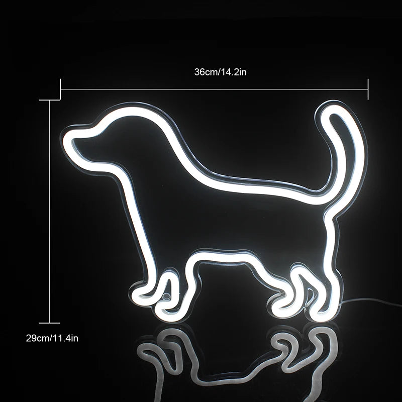 Small Dog 5V USB LED Neon Sign - Budget Friendly