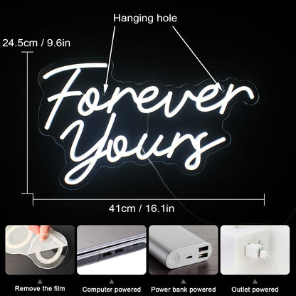 Forever Yours 5V USB LED Neon Sign - Budget Friendly