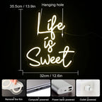 Life is Sweet 5V USB LED Neon Sign - Budget Friendly