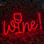 Wine – Wijnglas in plaats van de i – LED-neonreclame (5 V USB)