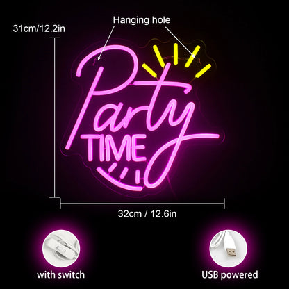 Party Time 5V USB LED Neon Sign - Budget Friendly