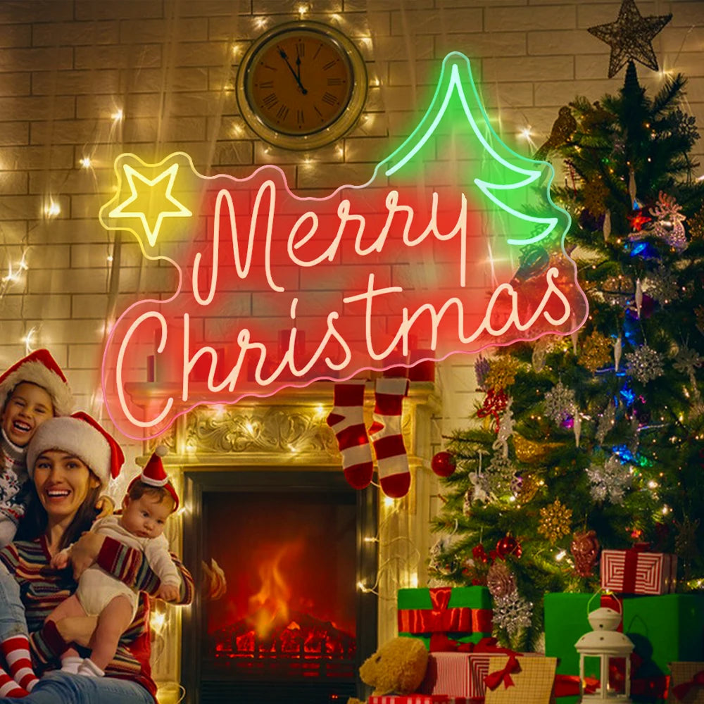 Merry Christmas 5V USB LED Neon Sign - Budget Friendly