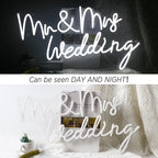 Mr&Mrs Wedding 5V USB LED Neon Sign - Budget Friendly