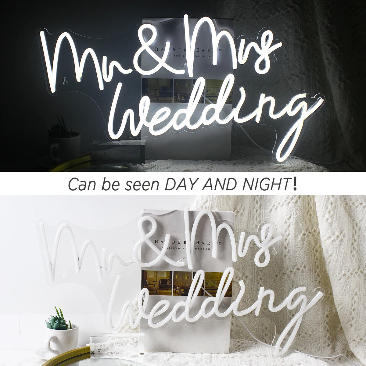 Mr&Mrs Wedding 5V USB LED Neon Sign - Budget Friendly
