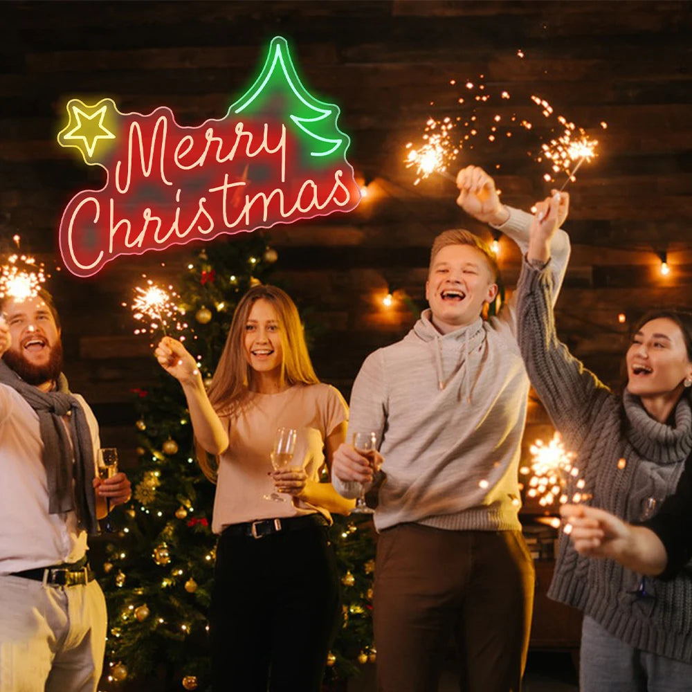 Merry Christmas 5V USB LED Neon Sign - Budget Friendly