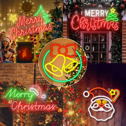Merry Christmas 5V USB LED Neon Sign - Budget Friendly