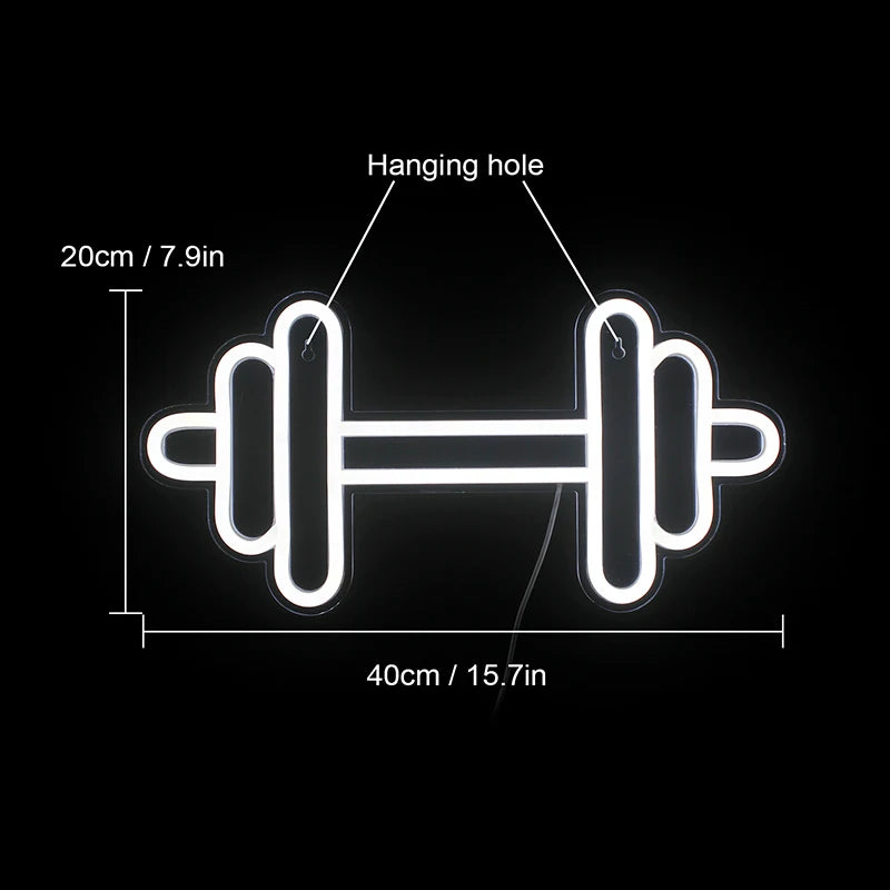 Barbell 5V USB LED Neon Sign - Budget Friendly