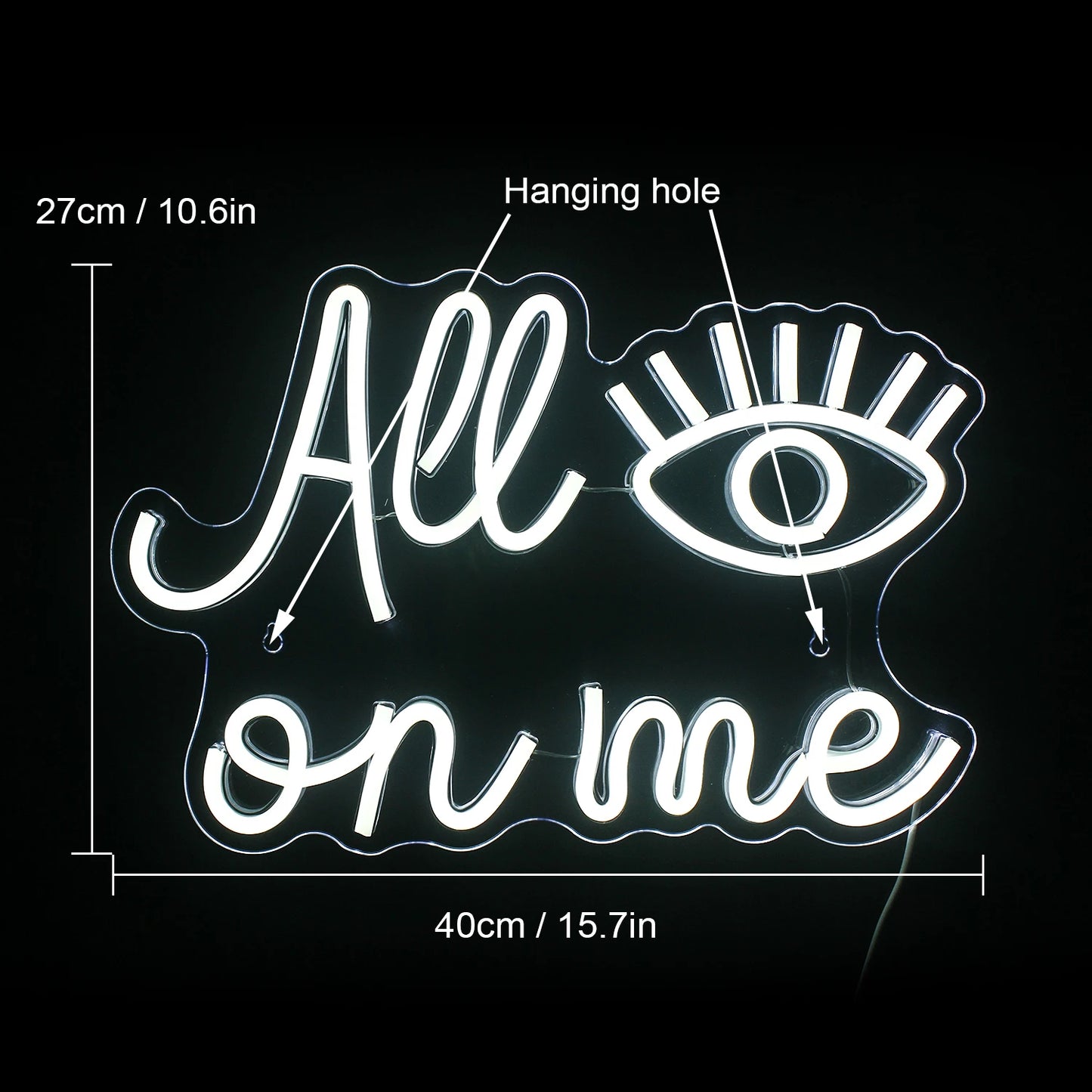 All Eyes on Me 5V USB LED Neon Sign - Budget Friendly