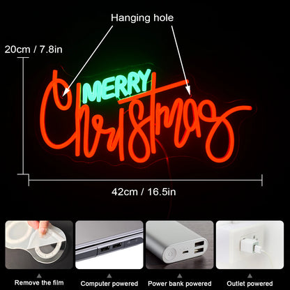 Merry Christmas 5V USB LED Neon Sign - Budget Friendly
