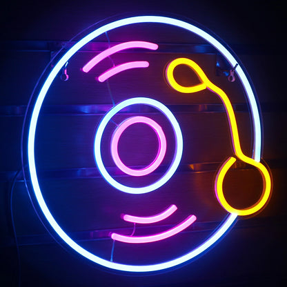 CD Vinyl Record 5V USB LED Neon Sign - Budget Friendly