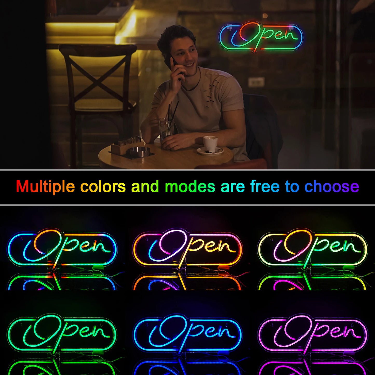 RGB Open 5V USB LED Neon Sign - Budgetvriendelijk