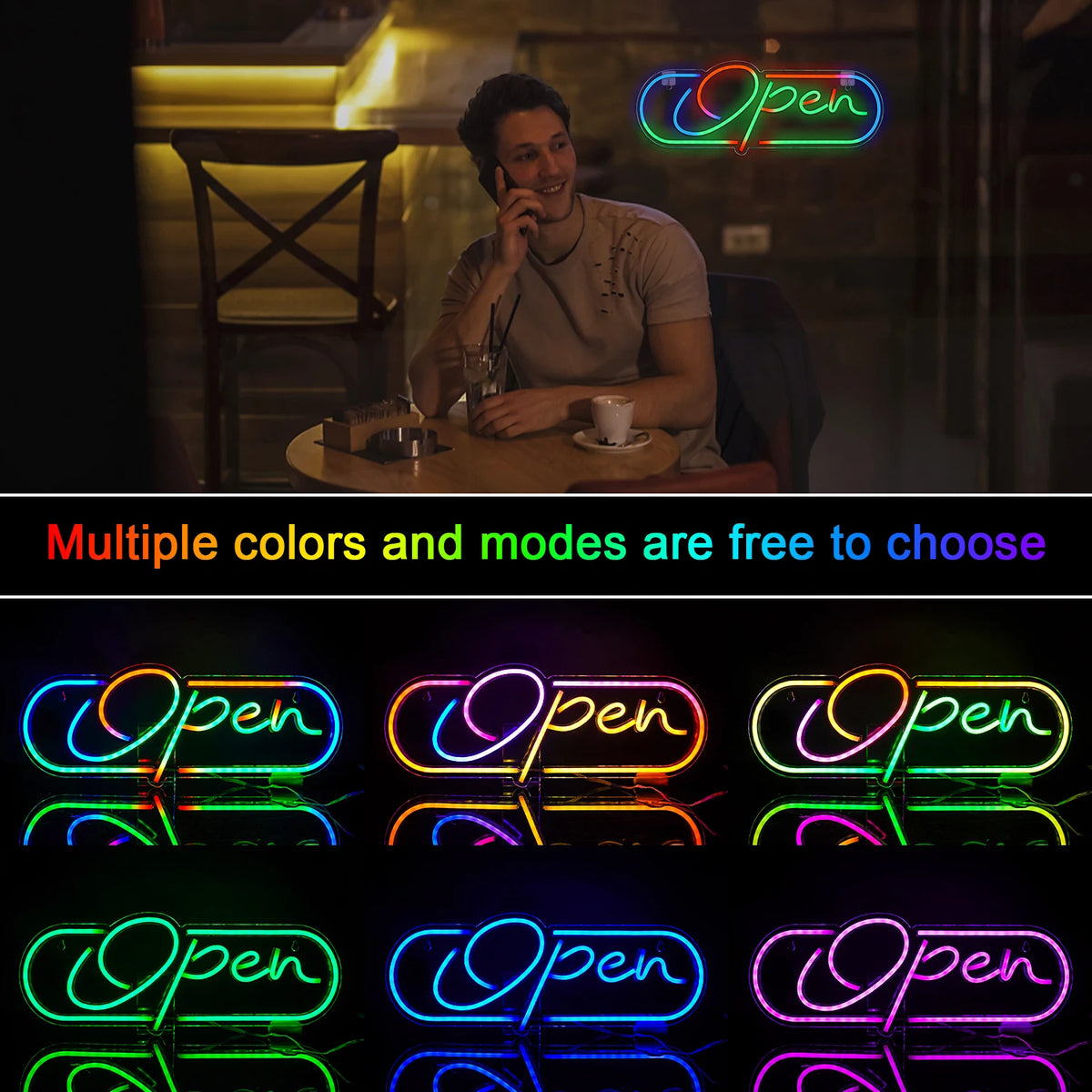 RGB Open – LED-neonbord (5 V USB)