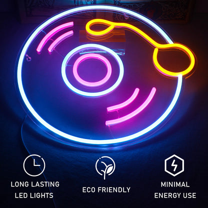 CD Vinyl Record 5V USB LED Neon Sign - Budget Friendly