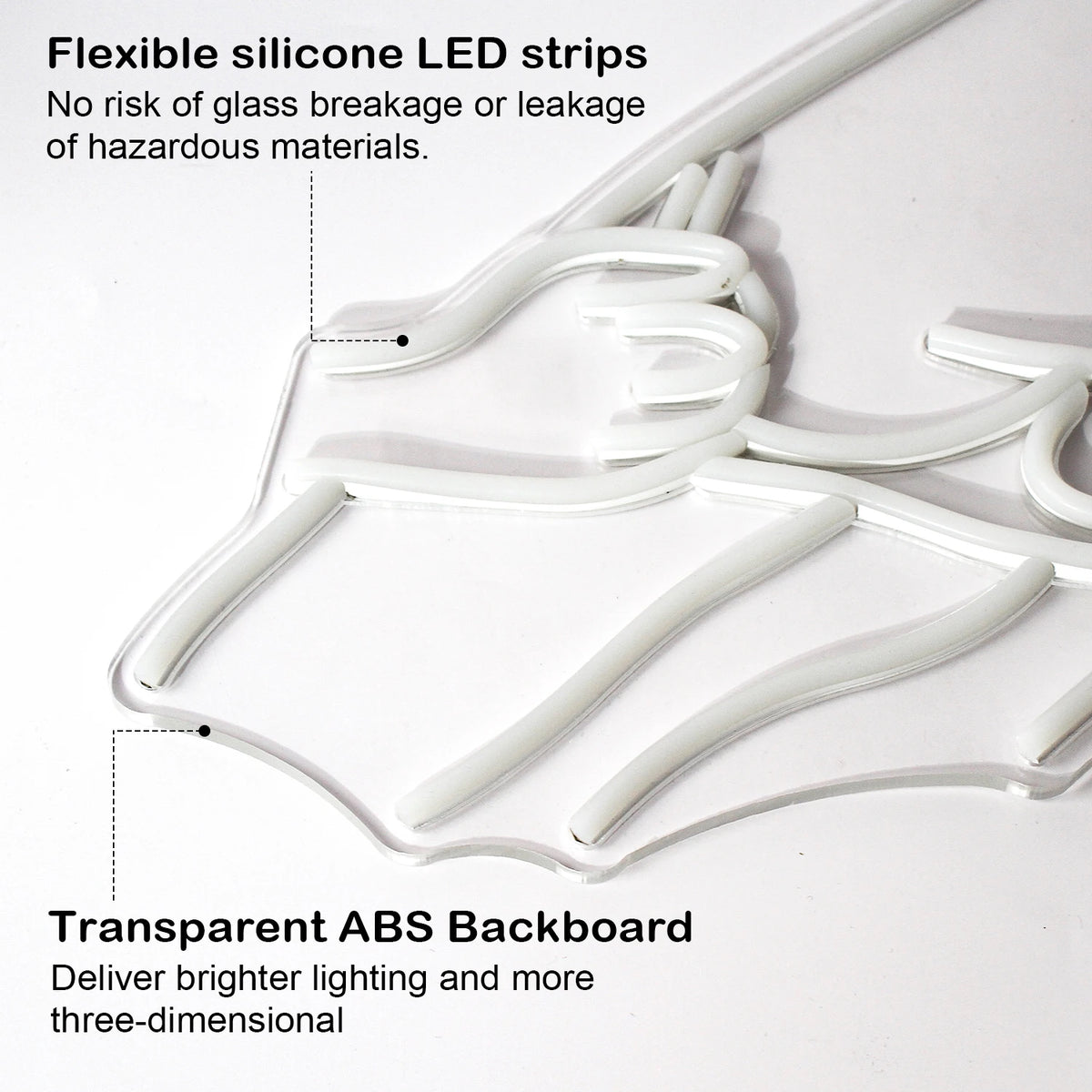 Vrouwensilhouet – LED-neonbord (5 V USB)