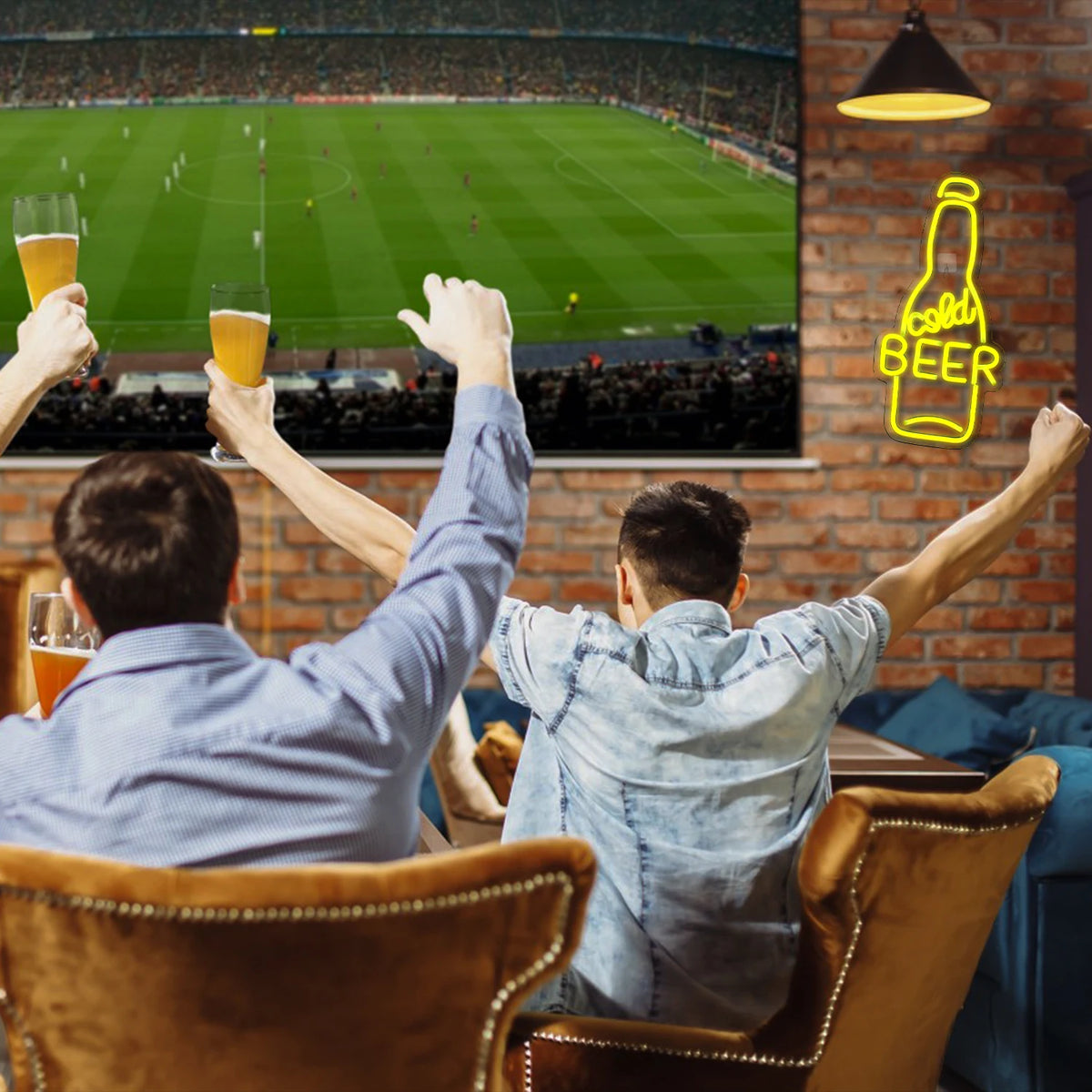Cold Beer – Bierfles – LED-neonreclame (5 V USB)