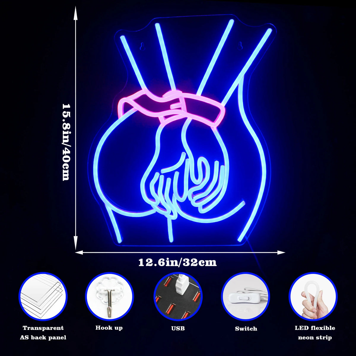 Neon Sign Girl Woman Body Sexy 5V USB LED Neon Sign - Budget Friendly