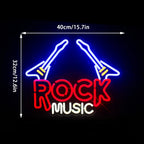 ROCK MUSIC – Twee elektrische gitaren – LED-neonbord (5 V USB)