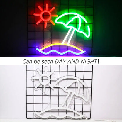 Beach Sun 5V USB LED Neon Sign - Budget Friendly