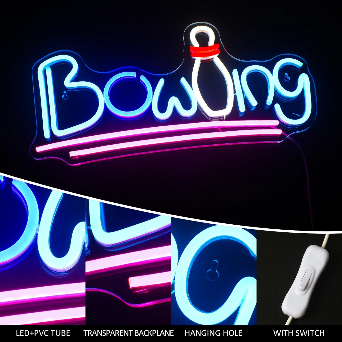 Bowling 5V USB LED Neon Sign - Budget Friendly