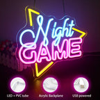 Night GAME – Driehoekig kader – LED-neonbord (5 V USB)