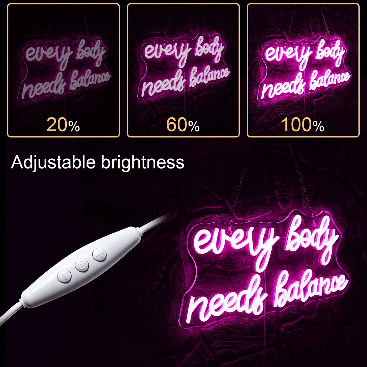 Every Body Needs Balance – LED-neonbord (5 V USB)