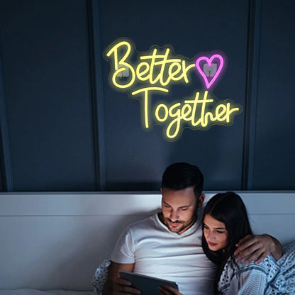 Better Together Heart 5V USB LED Neon Sign - Budget Friendly
