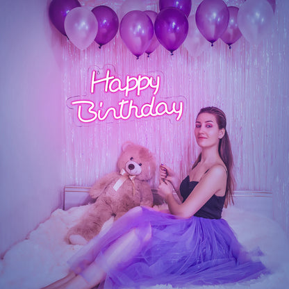Happy Birthday 5V USB LED Neon Sign - Budget Friendly