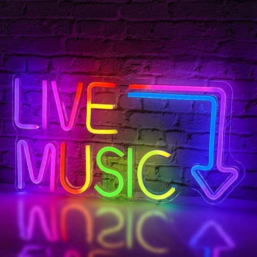Live Music – Pijl – LED-neonbord (5 V USB)