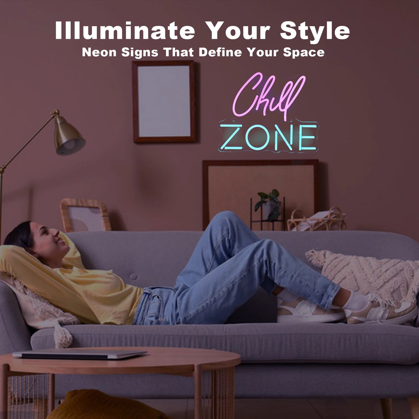 Chill Zone 5V USB LED Neon Sign - Budget Friendly