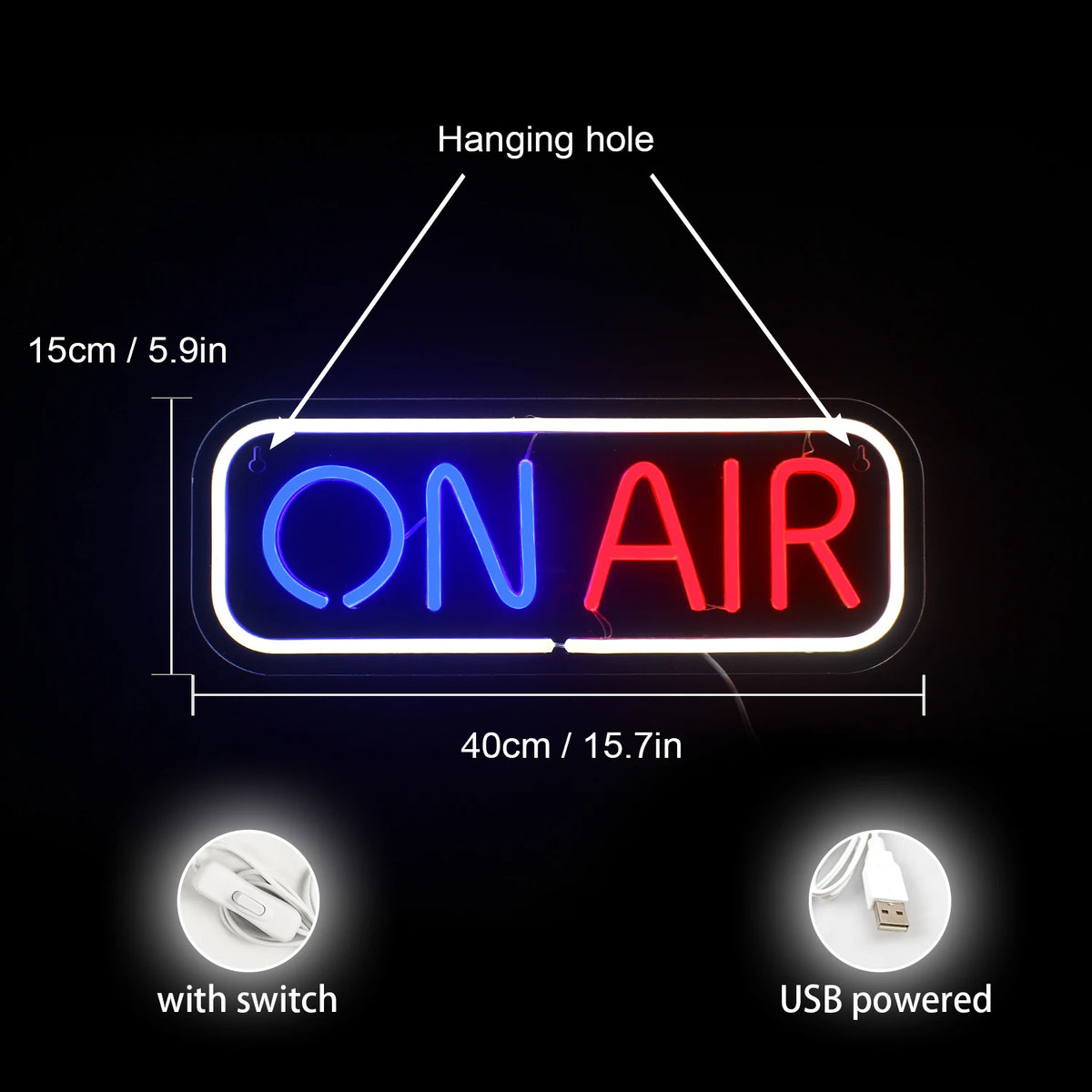 ON AIR 5V Mini USB  LED Neon Sign - Budget-Friendly