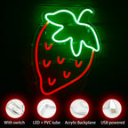 Aardbei – LED-neonbord (5 V USB)