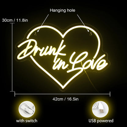 Drunk in Love 5V USB LED Neon Sign - Budget Friendly