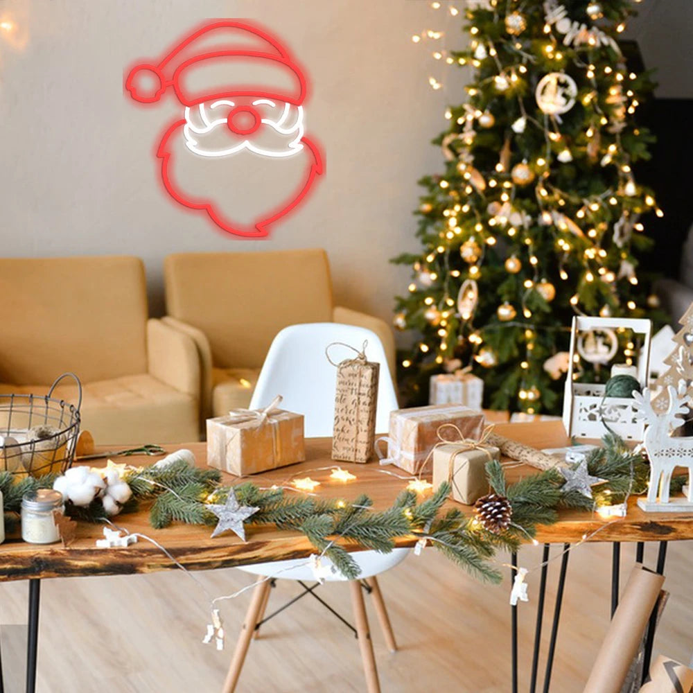 Kerstmotief – LED-neonbord (5 V USB)