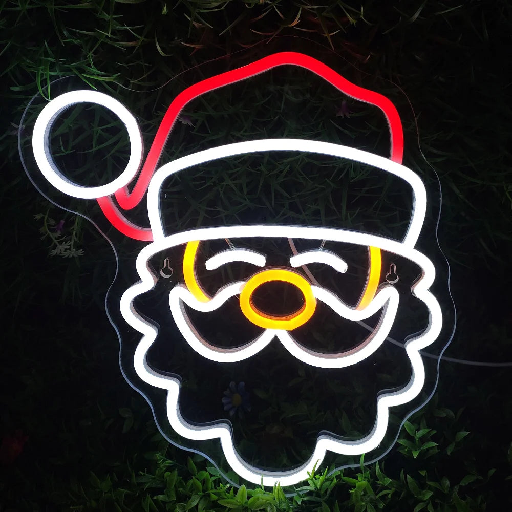 Santa Claus Face 5V USB LED Neon Sign - Budget Friendly