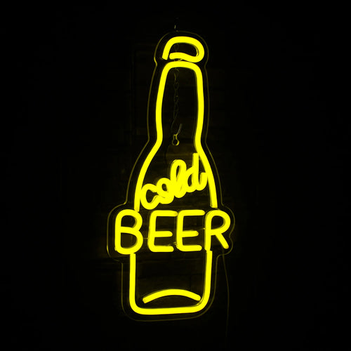 Cold Beer – Bierfles – LED-neonreclame (5 V USB)
