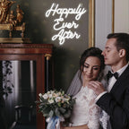 Happily Ever After – Vetgedrukte schrijfletters – LED-neonbord (5 V USB)