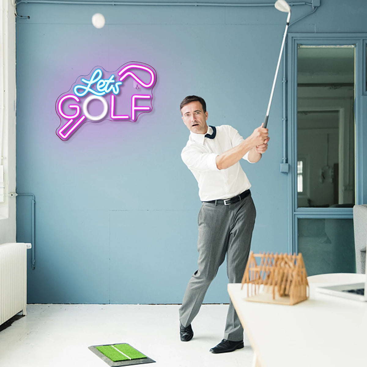 Let's GOLF – Golfclub – LED-neonbord (5 V USB)