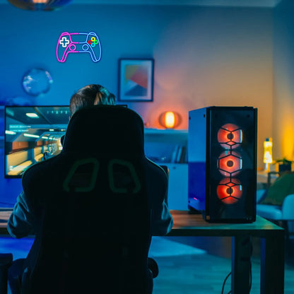 Pink Blue Games Console 5V USB LED Neon Sign - Budget Friendly